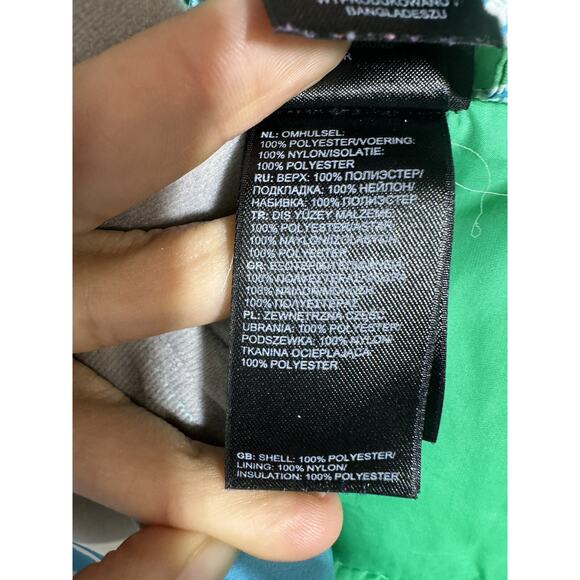 The North Face Girl’s (Sz M 10-12) Winter Snow Jacket Blue/Green RARE! - Picture 6 of 7